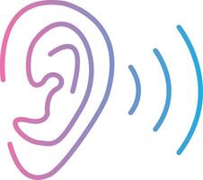 Ear Line Gradient Icon Design vector