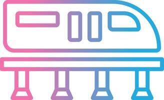 Monorail Line Gradient Icon Design vector