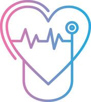 cardiología línea degradado icono diseño vector