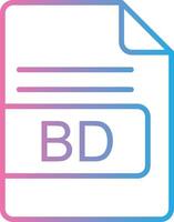 BD File Format Line Gradient Icon Design vector