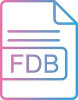 FDB File Format Line Gradient Icon Design vector