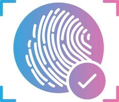 Fingerprint Glyph Gradient Icon Design vector