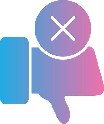 Dislike Glyph Gradient Icon Design
