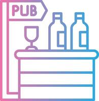 pub línea degradado icono diseño vector