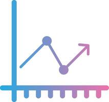 Arrow Chart Glyph Gradient Icon Design vector