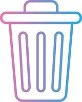 Dustbin Line Gradient Icon Design vector