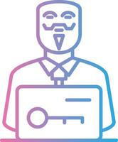 Anonymous Line Gradient Icon Design vector