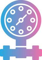 Pressure Gauge Glyph Gradient Icon Design vector