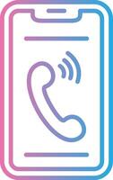 Phone Line Gradient Icon Design vector