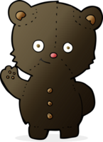 cartoon waving black bear cub png