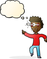 cartoon man with popping out eyes with thought bubble png