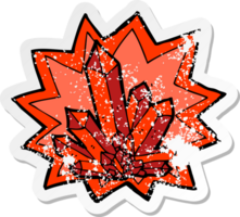 retro distressed sticker of a cartoon crystals png