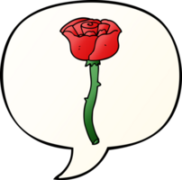 cartoon flower and speech bubble in smooth gradient style png