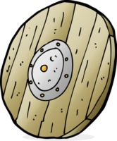escudo de madera de dibujos animados png