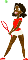 cartoon woman playing tennis png