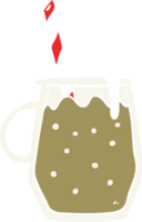 flat color style cartoon glass of root beer with straw png