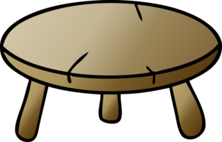 gradient cartoon doodle of a wooden stool png