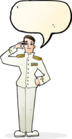 caricatura, militar, hombre, en, vestido, uniforme, con, burbuja del discurso png