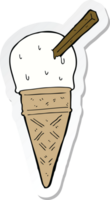 sticker of a cartoon ice cream png