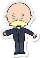 sticker of a cartoon man with mustache png