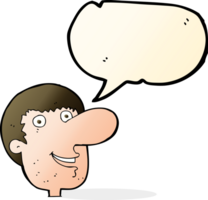 cartoon happy male face with speech bubble png