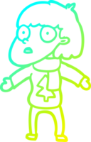 cold gradient line drawing surprised christmas person png