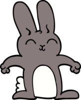 dessin animé doodle lapin gris png