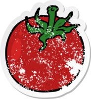 distressed sticker of a cartoon tomato png