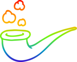 desenho de linha gradiente arco-íris desenho de cachimbo de fumo png