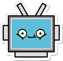 sticker van een schattig cartoon robothoofd png