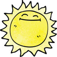 cartoon doodle shining sun png