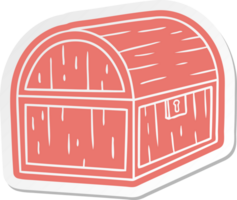 cartoon sticker of a treasure chest png