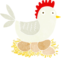 cartone animato gallina su uova png