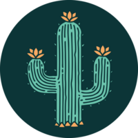 tattoo style icon of a cactus png