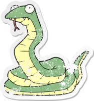 distressed sticker of a cartoon snake png