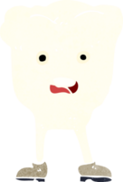 cartoon tooth looking afraid png