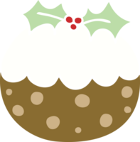 quirky hand drawn cartoon christmas pudding png