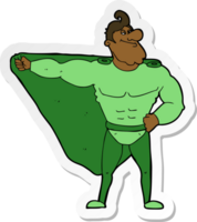 sticker of a funny cartoon superhero png