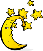 desenho animado da lua sonolenta png