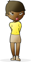 cartoon shy woman png