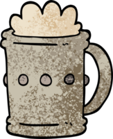 grunge textured illustration cartoon beer tankard png