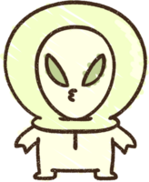 süße Alien-Kreidezeichnung png