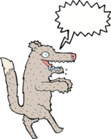 cartone animato grande cattivo lupo con discorso bolla png