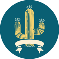 icono con pancarta de un cactus png