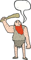 caricatura, neandertal, con, burbuja del discurso png