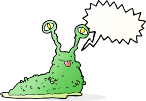 cartoon gross slug with speech bubble png
