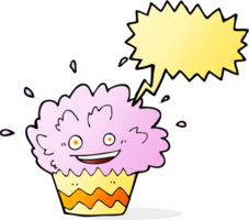 cupcake explodindo dos desenhos animados com balão png