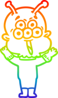 arcobaleno gradiente di disegno felice cartone animato alieno png
