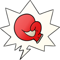boxing glove cartoon and speech bubble in smooth gradient style png