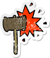 retro distressed sticker of a cartoon banging gavel png